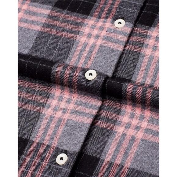 Womens Flannel Shirt Long Sleeve Plaid Shacket Soft Casual - Picture 4 of 7